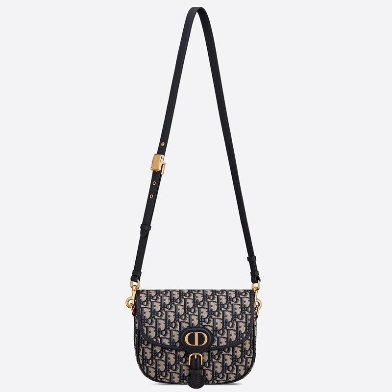 Medium Dior Bobby Bag In Oblique Motif Canvas Blue - Image 5