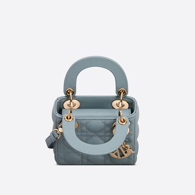 Micro Lady Dior Bag In Cannage Lambskin Sky Blue - Image 3