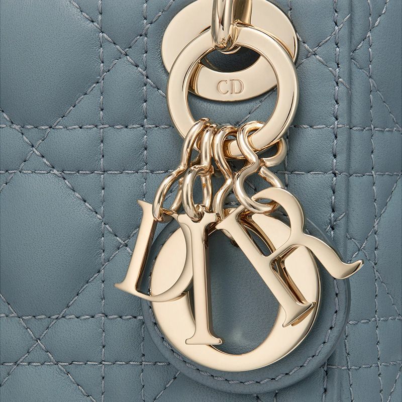 Micro Lady Dior Bag In Cannage Lambskin Sky Blue - Image 5