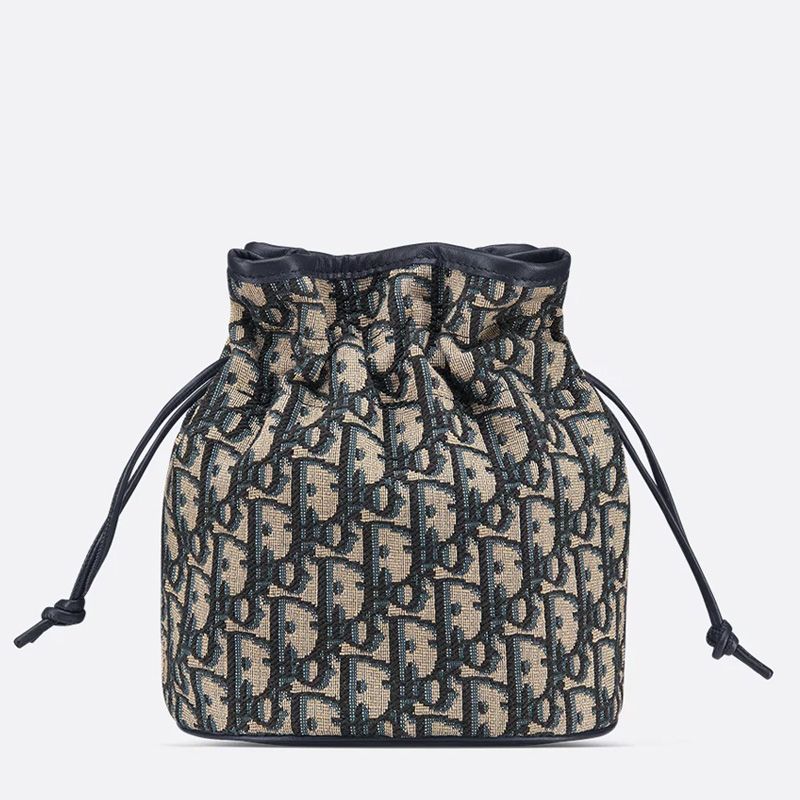 Mini Dior 30 Montaigne Bucket Bag In Oblique Motif Canvas Blue - Image 3