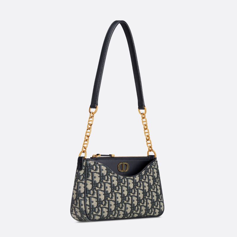 Mini Dior 30 Montaigne Hobo Avenue Bag Oblique Motif Canvas Blue - Image 2