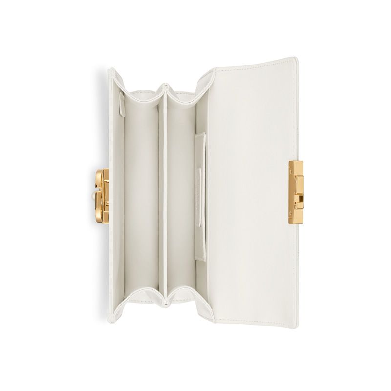 Mini Dior Ange Bag In Macrocannage Lambskin White - Image 4