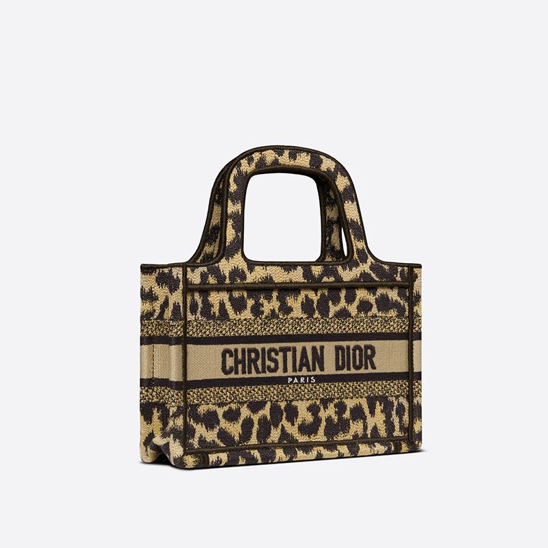 Mini Dior Book Tote In Mizza Motif Canvas Beige - Image 2