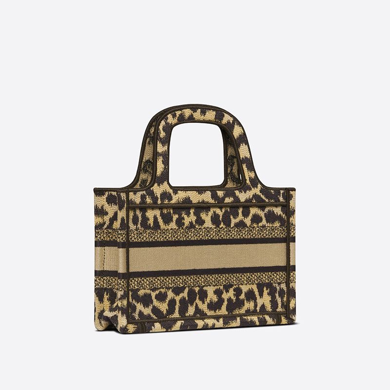 Mini Dior Book Tote In Mizza Motif Canvas Beige - Image 3