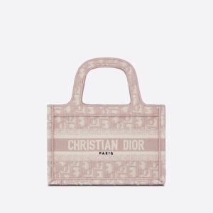 Mini Dior Book Tote In Oblique Motif Canvas Pink