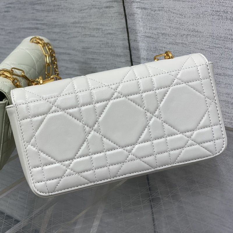 Mini Dior Miss Daisy Bag In Macrocannage Lambskin White - Image 2