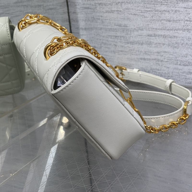 Mini Dior Miss Daisy Bag In Macrocannage Lambskin White - Image 3