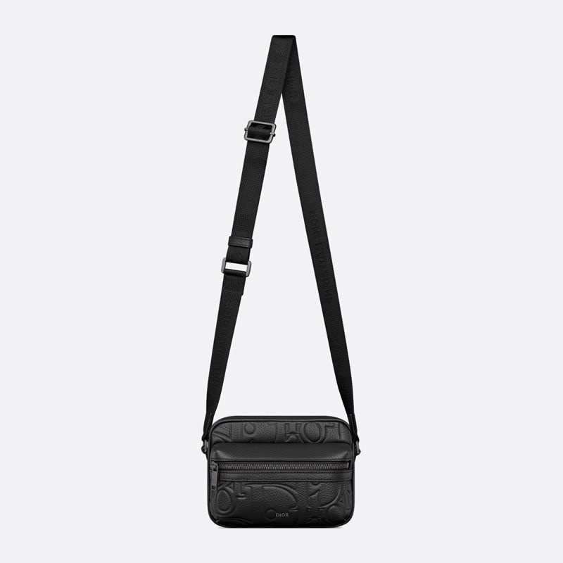 Mini Dior Rider 2.0 Zipped Messenger In Dior Signature Grained Calfskin Black - Image 5