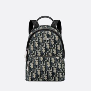 Mini Dior Rider Backpack In Oblique Motif Canvas Blue