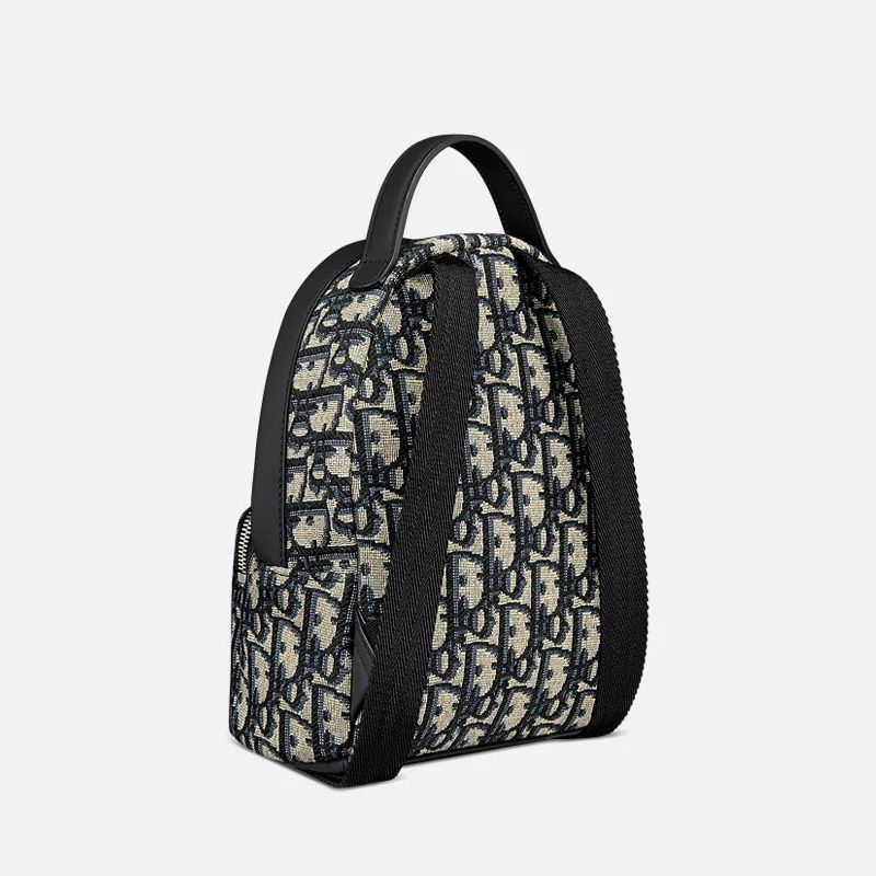 Mini Dior Rider Backpack In Oblique Motif Canvas Blue - Image 3
