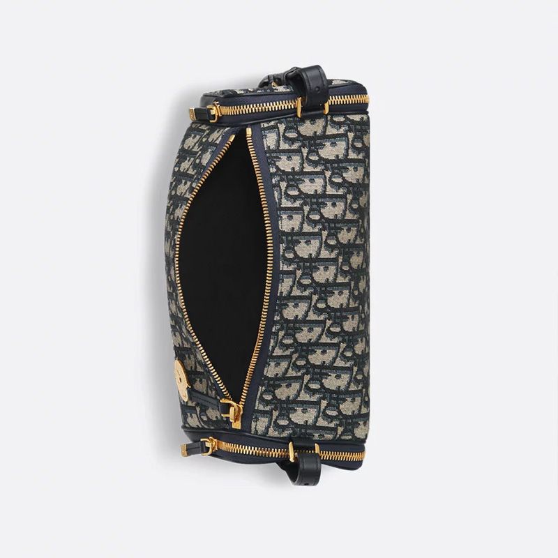 Mini Diorstar East-West Bag In Oblique Motif Canvas Blue - Image 4