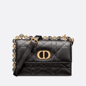 Mini  Dior Miss Caro Bag Macrocannage Lambskin Black