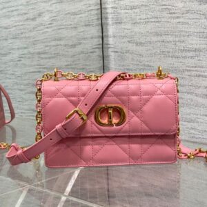 Mini Dior Miss Caro Bag Macrocannage Lambskin Pink
