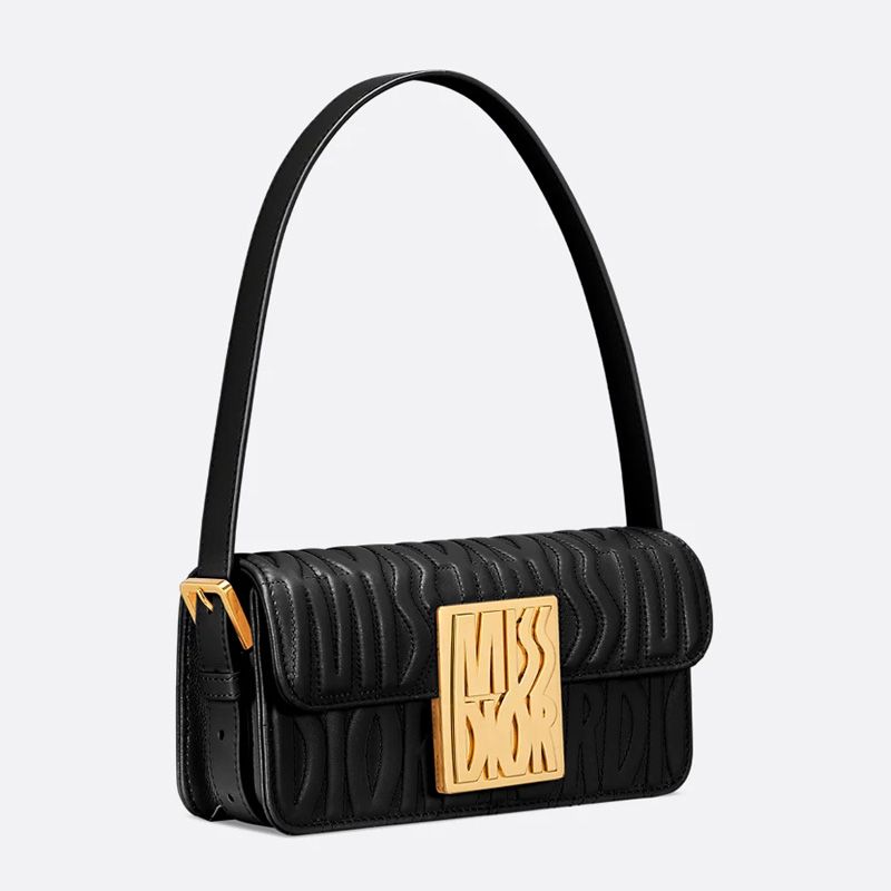 Miss Dior Flap Bag In Quilted Miss Dior Allover Calfskin Black - Image 3