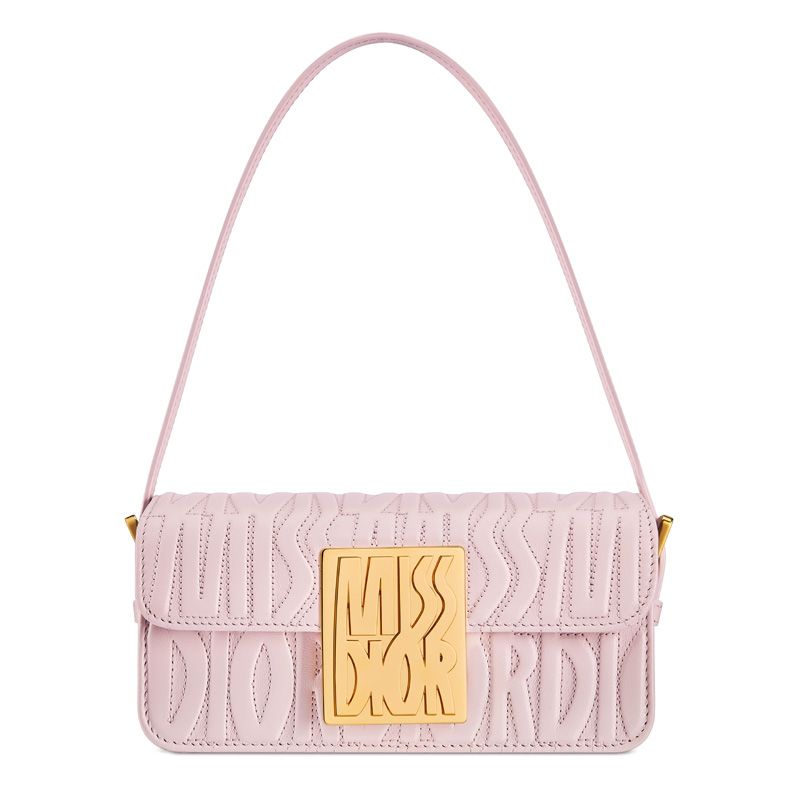 Miss Dior Flap Bag In Quilted Miss Dior Allover Calfskin Pink