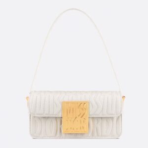 Miss Dior Flap Bag In Quilted Miss Dior Allover Calfskin White