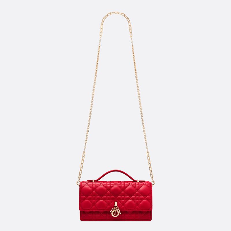 Mini My Dior Bag In Cannage Lambskin Red - Image 5