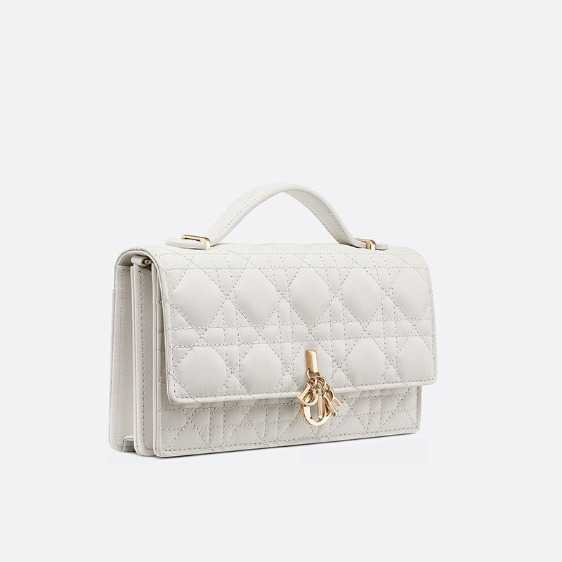 Mini My Dior Bag In Cannage Lambskin White - Image 2