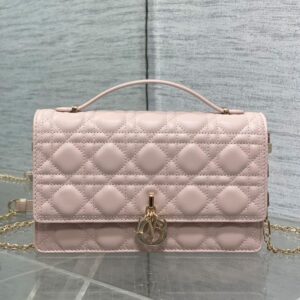 My Dior Top Handle Bag In Cannage Lambskin Cherry