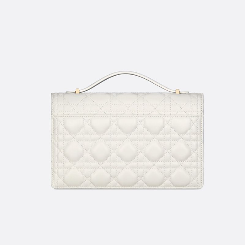 My Dior Top Handle Bag In Cannage Lambskin White - Image 3