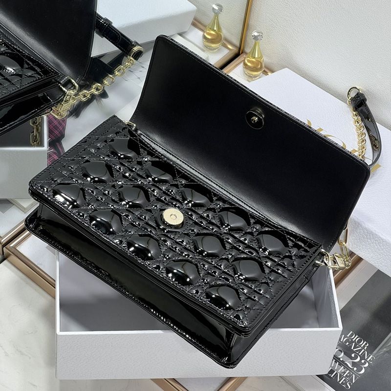 My Dior Top Handle Bag In Patent Cannage Calfskin Black - Image 4