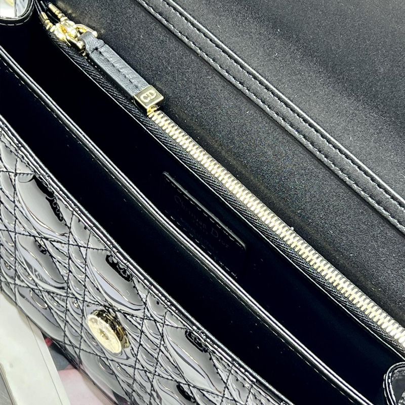 My Dior Top Handle Bag In Patent Cannage Calfskin Black - Image 5