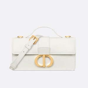 Mini Dior Miss Montaigne Bag In Smooth Calfskin White