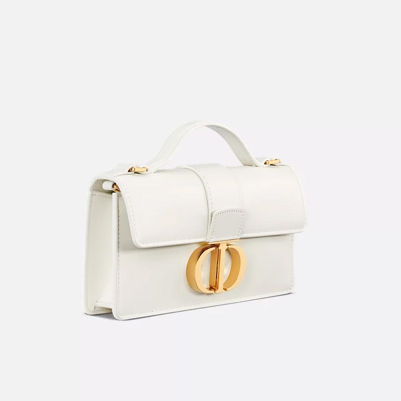 Mini Dior Miss Montaigne Bag In Smooth Calfskin White - Image 3