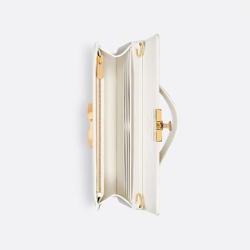 Mini Dior Miss Montaigne Bag In Smooth Calfskin White - Image 4