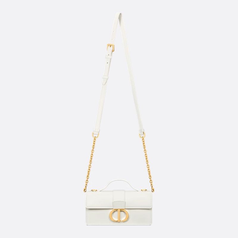 Mini Dior Miss Montaigne Bag In Smooth Calfskin White - Image 5
