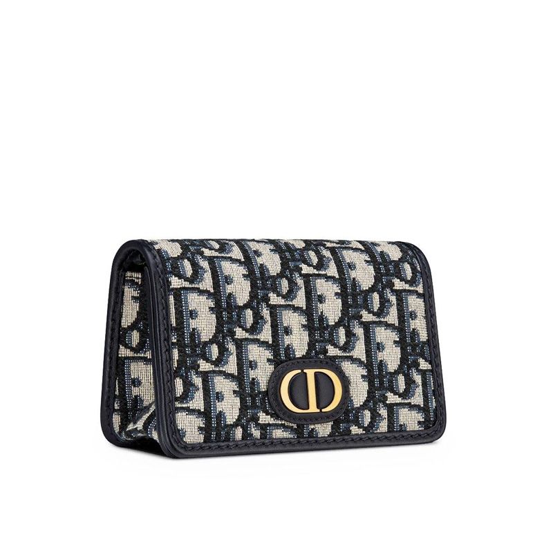 Nano Dior 30 Montaigne Chain Pouch In Oblique Motif Canvas Blue - Image 2