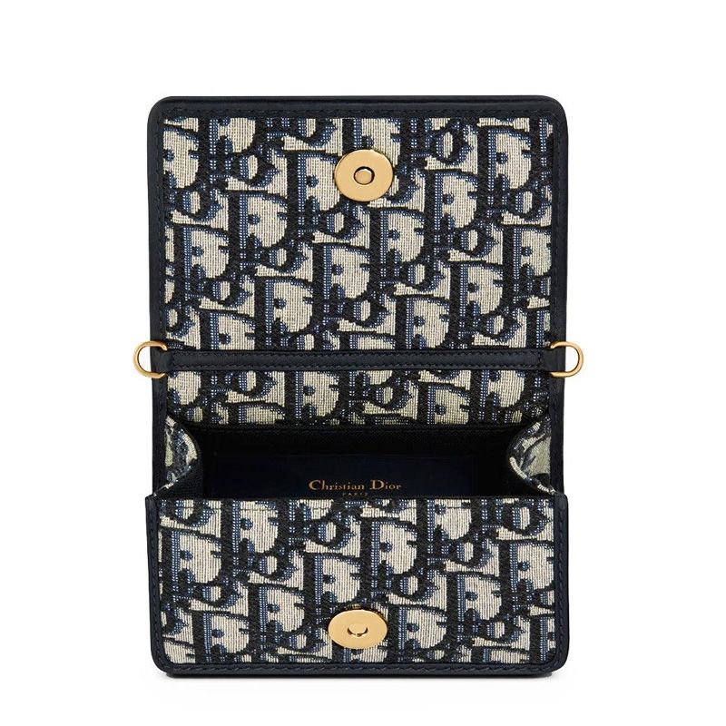 Nano Dior 30 Montaigne Chain Pouch In Oblique Motif Canvas Blue - Image 4