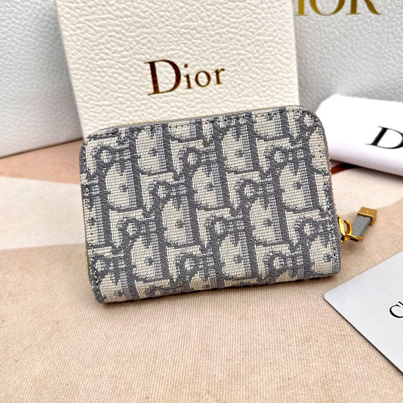 Small Dior 30 Montaigne Voyageur Coin Purse In Oblique Motif Canvas Grey - Image 2