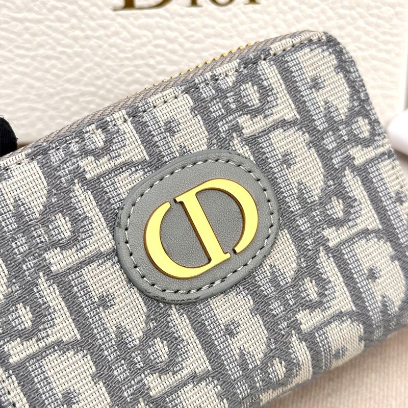 Small Dior 30 Montaigne Voyageur Coin Purse In Oblique Motif Canvas Grey - Image 4