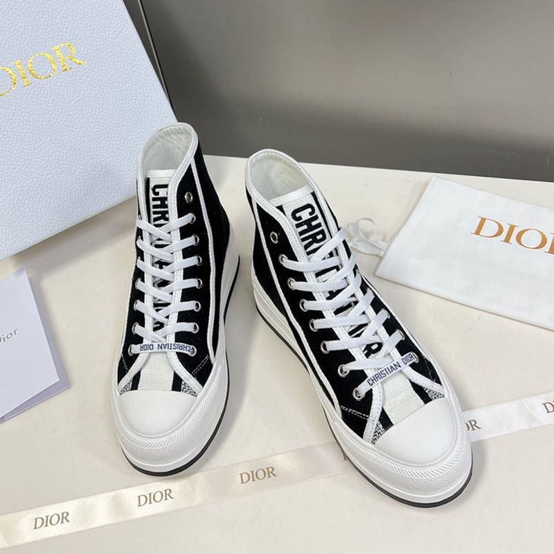 Walk'N'Dior High-Top Platform Sneakers Women Canvas Black - Image 2