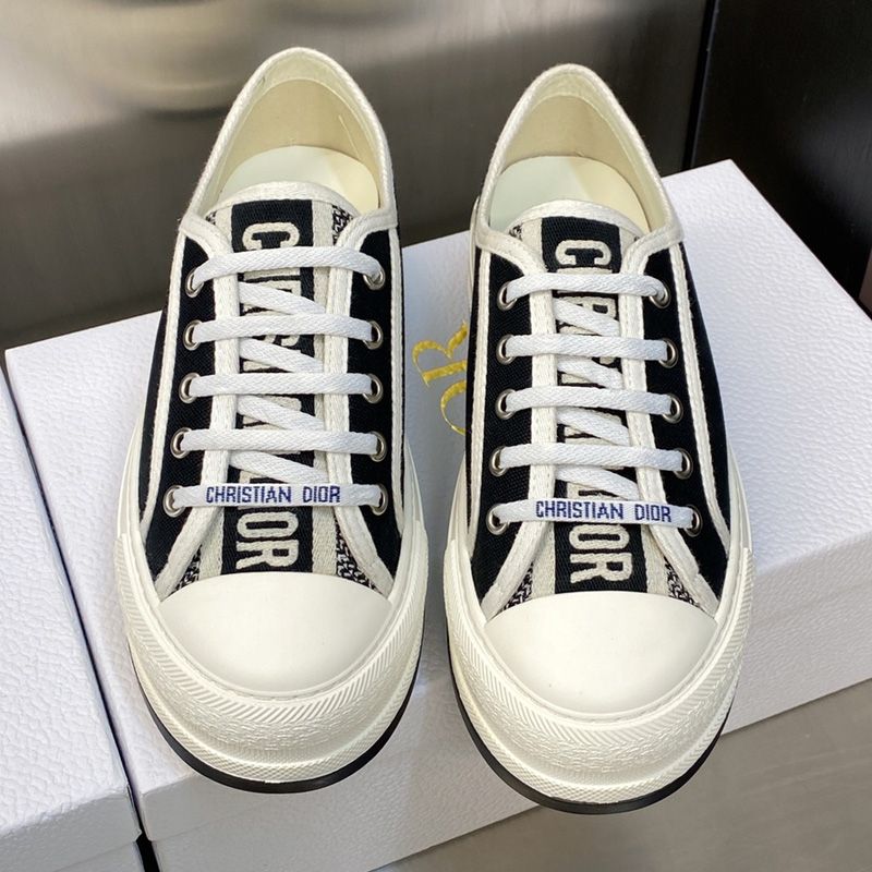 Walk'N'Dior Platform Sneakers Unisex Canvas Black - Image 2