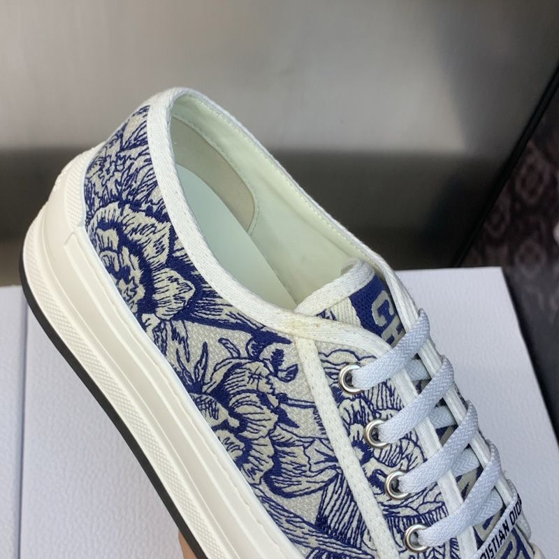 Walk'N'Dior Platform Sneakers Unisex Jardin d'Hiver Motif Canvas Blue - Image 3