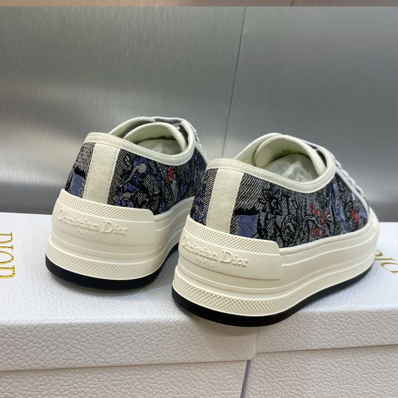 Walk'n'Dior Platform Sneakers Unisex Jardin Magique Motif Canvas Blue - Image 3