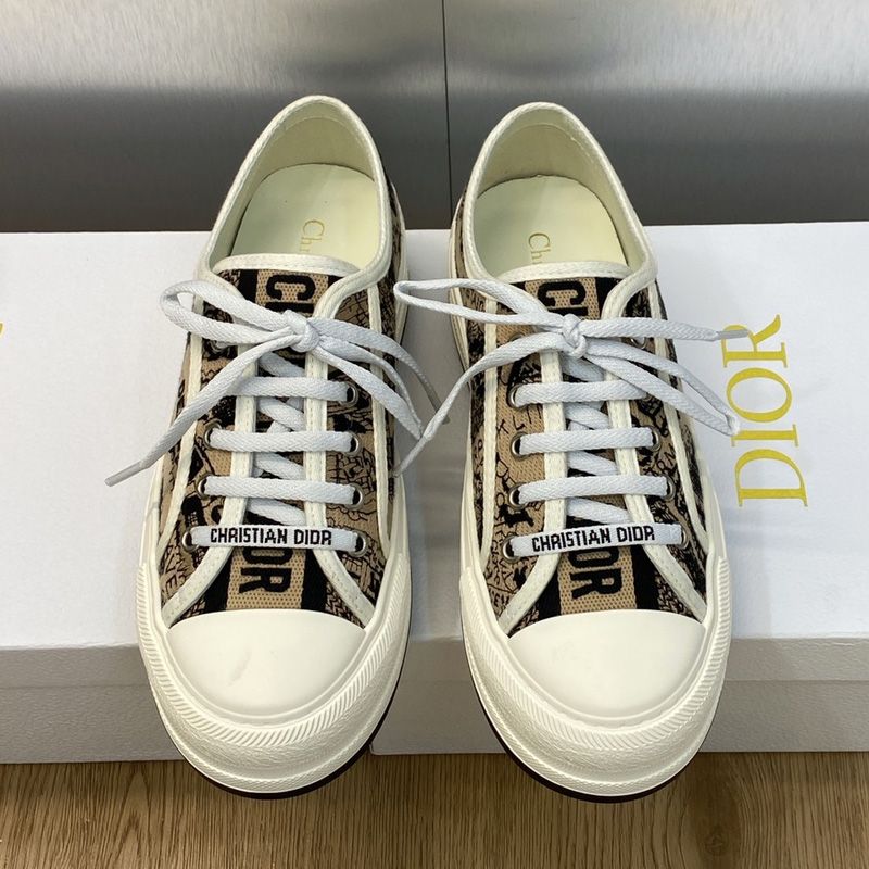 Walk'N'Dior Platform Sneakers Unisex Plan de Paris Motif Canvas Beige - Image 2