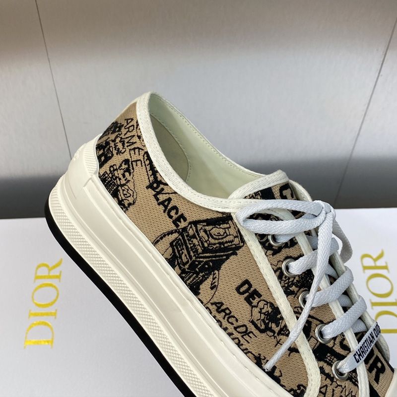Walk'N'Dior Platform Sneakers Unisex Plan de Paris Motif Canvas Beige - Image 3