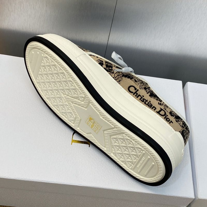 Walk'N'Dior Platform Sneakers Unisex Plan de Paris Motif Canvas Beige - Image 4