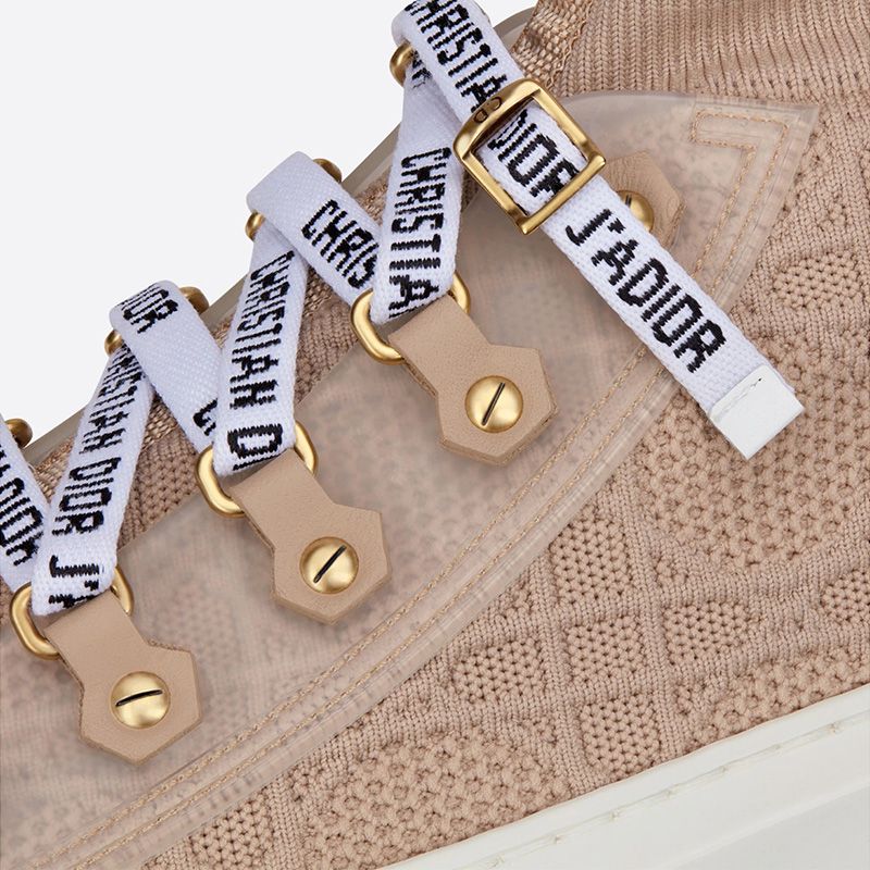 Walk'n'Dior Sneakers Women Cannage Technical Mesh Apricot - Image 4