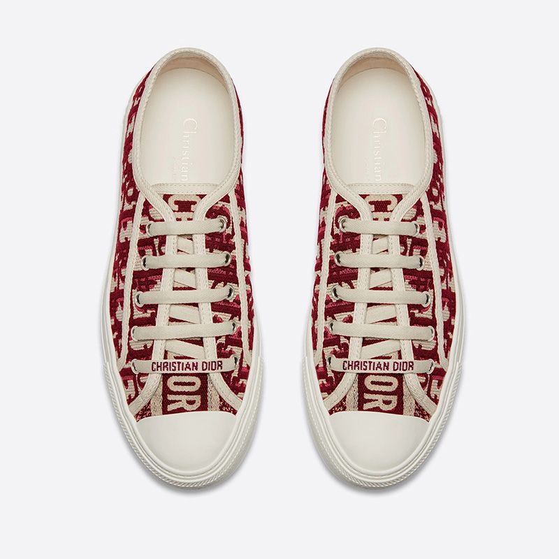 Walk'n'Dior Sneakers Women Oblique Motif Canvas Burgundy - Image 2