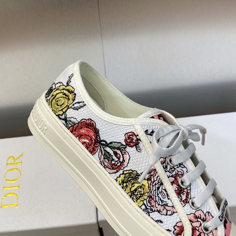 Walk'n'Dior Sneakers Women Florilegio Motif Canvas White/Pink - Image 3