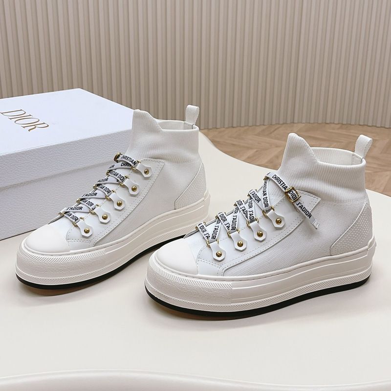 Walk'n'Dior Platform Sneakers Women Technical Mesh and Calfskin White - Image 2