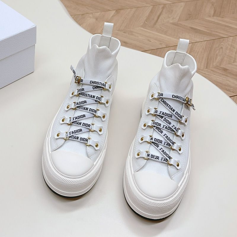 Walk'n'Dior Platform Sneakers Women Technical Mesh and Calfskin White - Image 3
