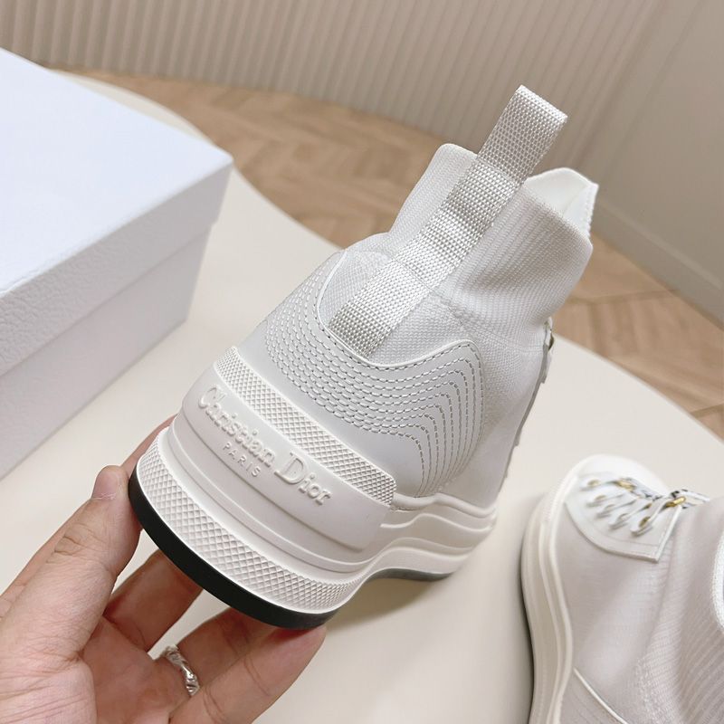 Walk'n'Dior Platform Sneakers Women Technical Mesh and Calfskin White - Image 4